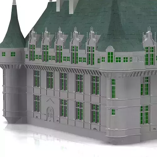 Chateaux Azay le Rideau 3D model 6