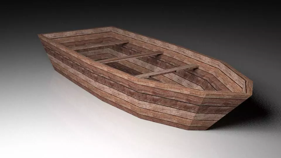 LowPoly textured boat Low-poly 3D model