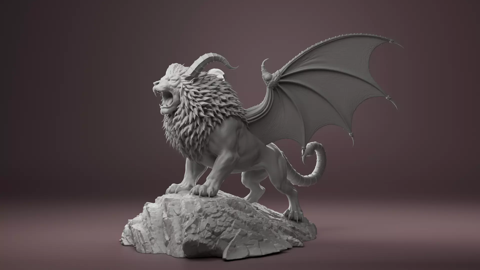 Majestic Manticore Fantasy Creature 3D Print 3D print model