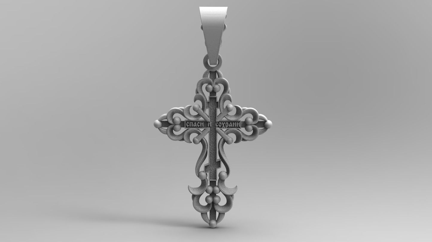 PENDANT CROSS 6   1gem 3D print model_11