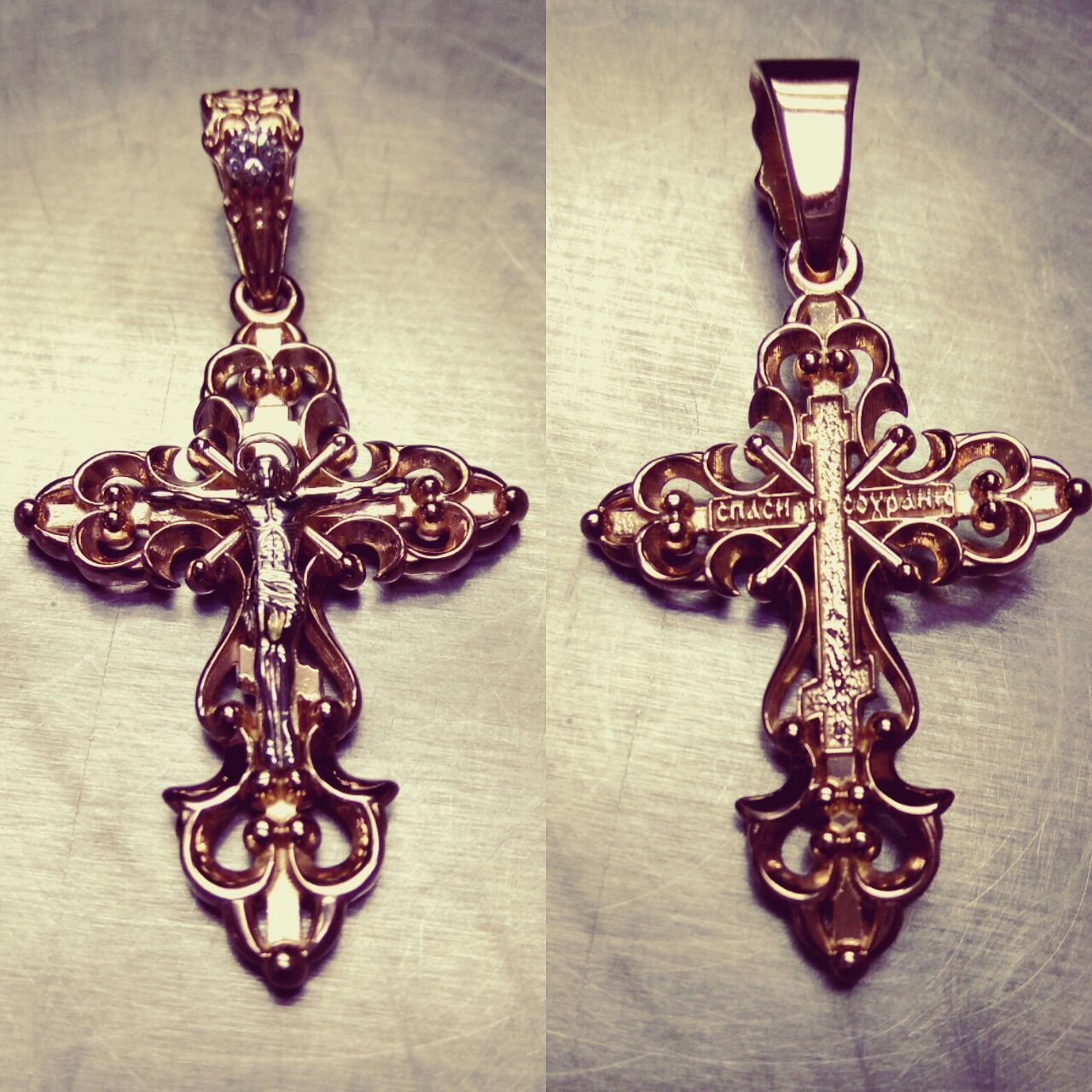 PENDANT CROSS 6   1gem 3D print model_4