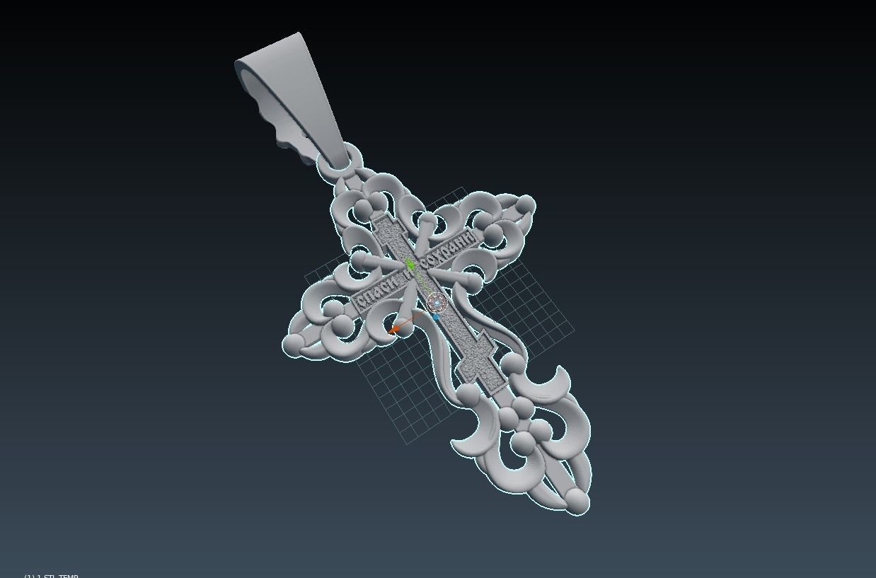 PENDANT CROSS 6   1gem 3D print model_15