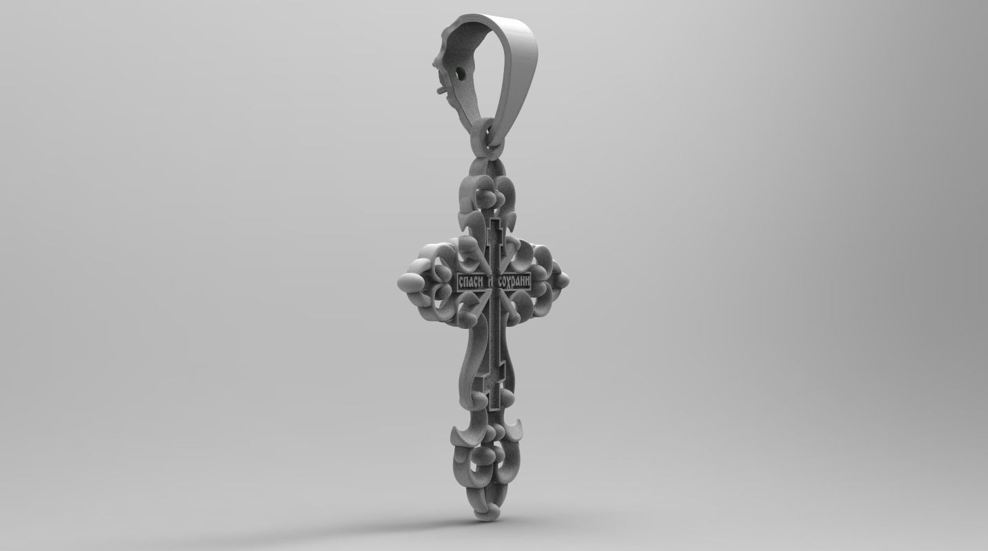 PENDANT CROSS 6   1gem 3D print model_9