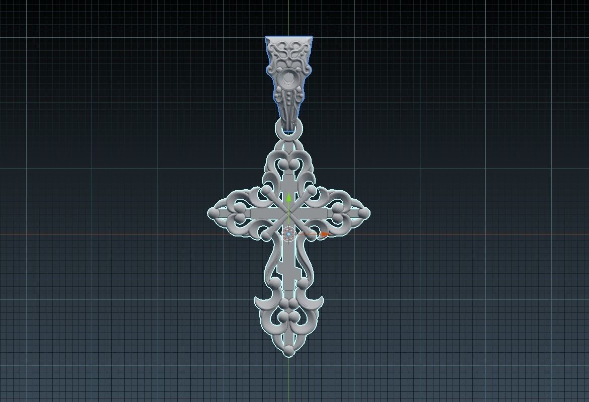 PENDANT CROSS 6   1gem 3D print model_12