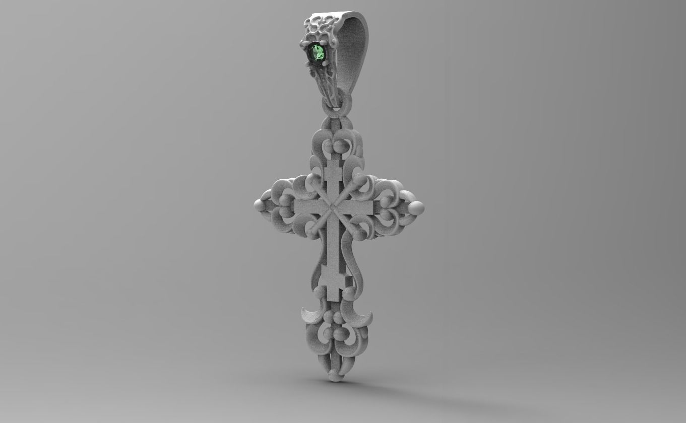 PENDANT CROSS 6   1gem 3D print model_6