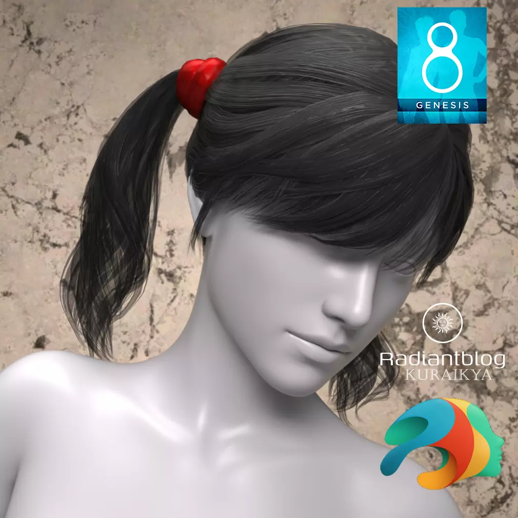 Amy Pigtails Bundle for Genesis 8 and 8-1 Female 3D model