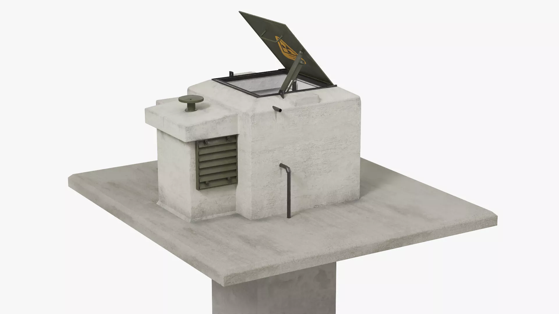 Civil Defense Shelter Entrance Block Rigged for Maya 3D model