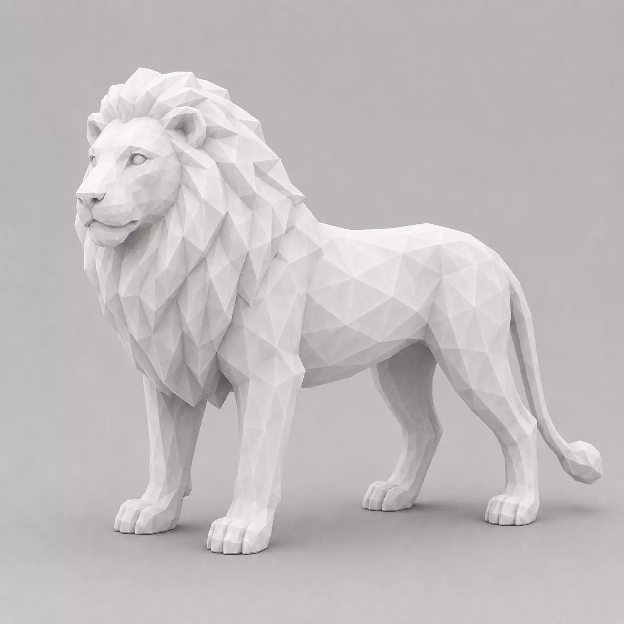 low poly lion 3D print model