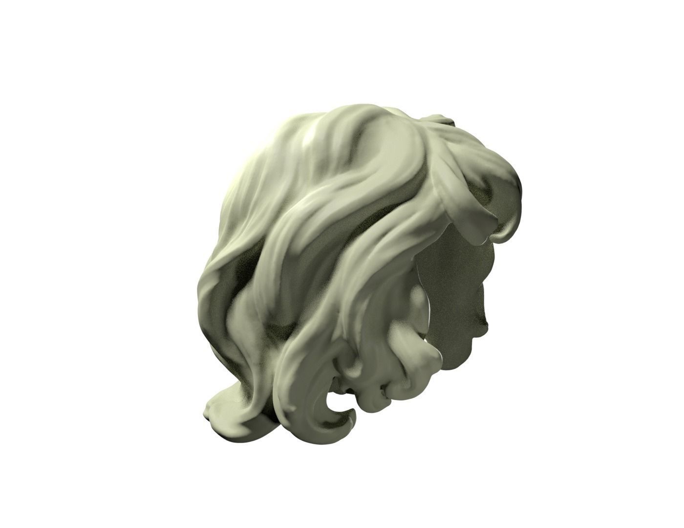 curly hair 3D print model