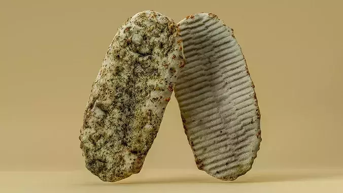 Italian Focaccia Ciabatta Bread 3D Scan Photogrammetry Low-poly 3D model