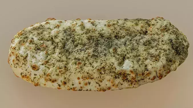 Italian Focaccia Ciabatta Bread 3D Scan Photogrammetry Low-poly 3D model 5