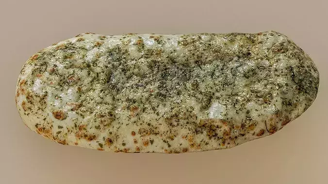 Italian Focaccia Ciabatta Bread 3D Scan Photogrammetry Low-poly 3D model 3