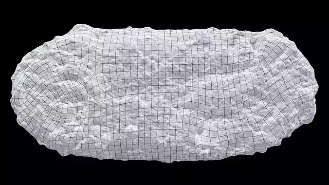 Italian Focaccia Ciabatta Bread 3D Scan Photogrammetry Low-poly 3D model 7