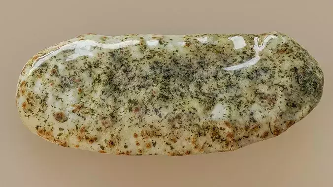 Italian Focaccia Ciabatta Bread 3D Scan Photogrammetry Low-poly 3D model 2