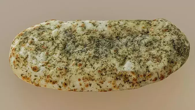 Italian Focaccia Ciabatta Bread 3D Scan Photogrammetry Low-poly 3D model 4