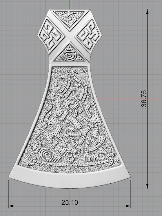 Slavic Axe  3D print model_2