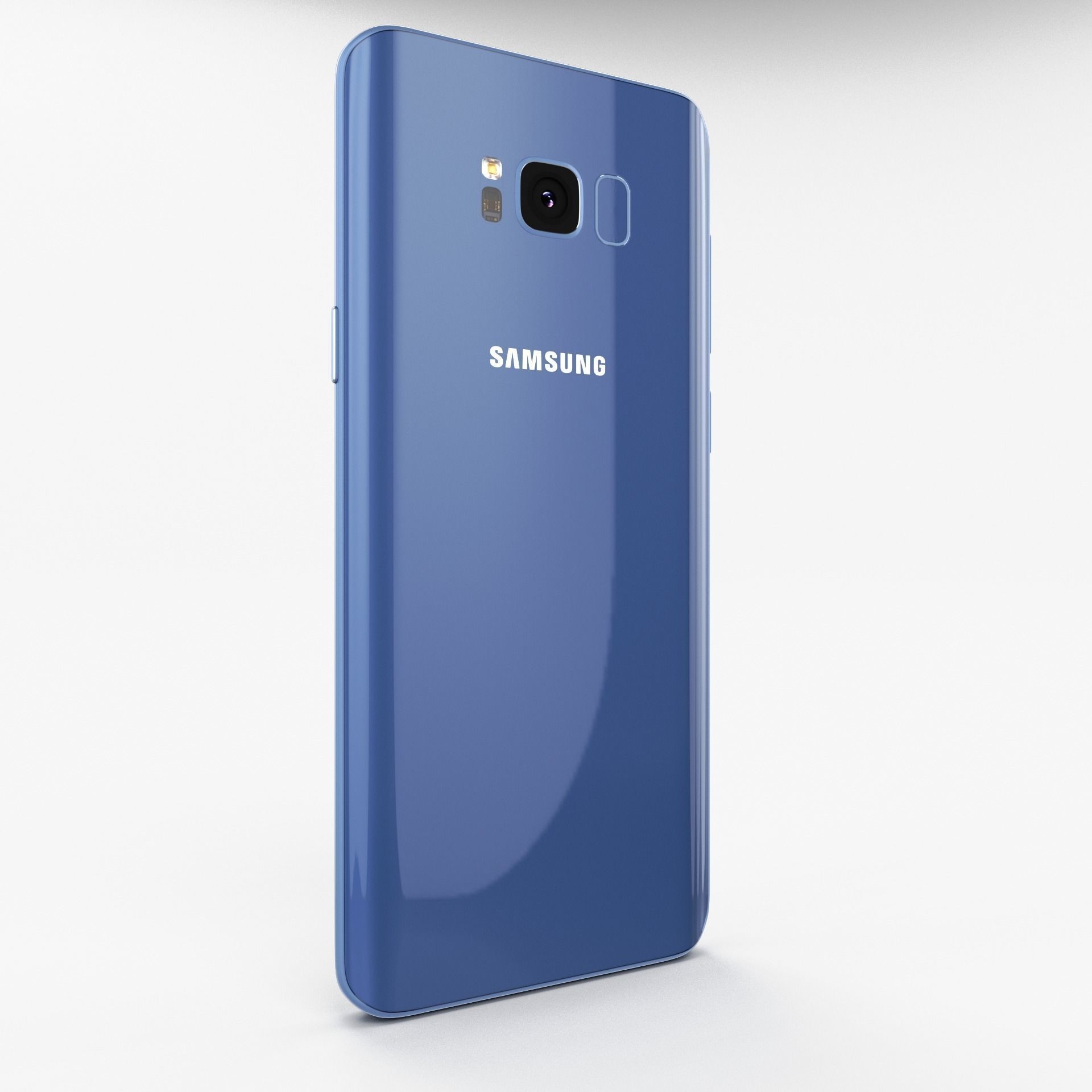 Samsung Galaxy S8 Plus Coral Blue Low-poly 3D model_9