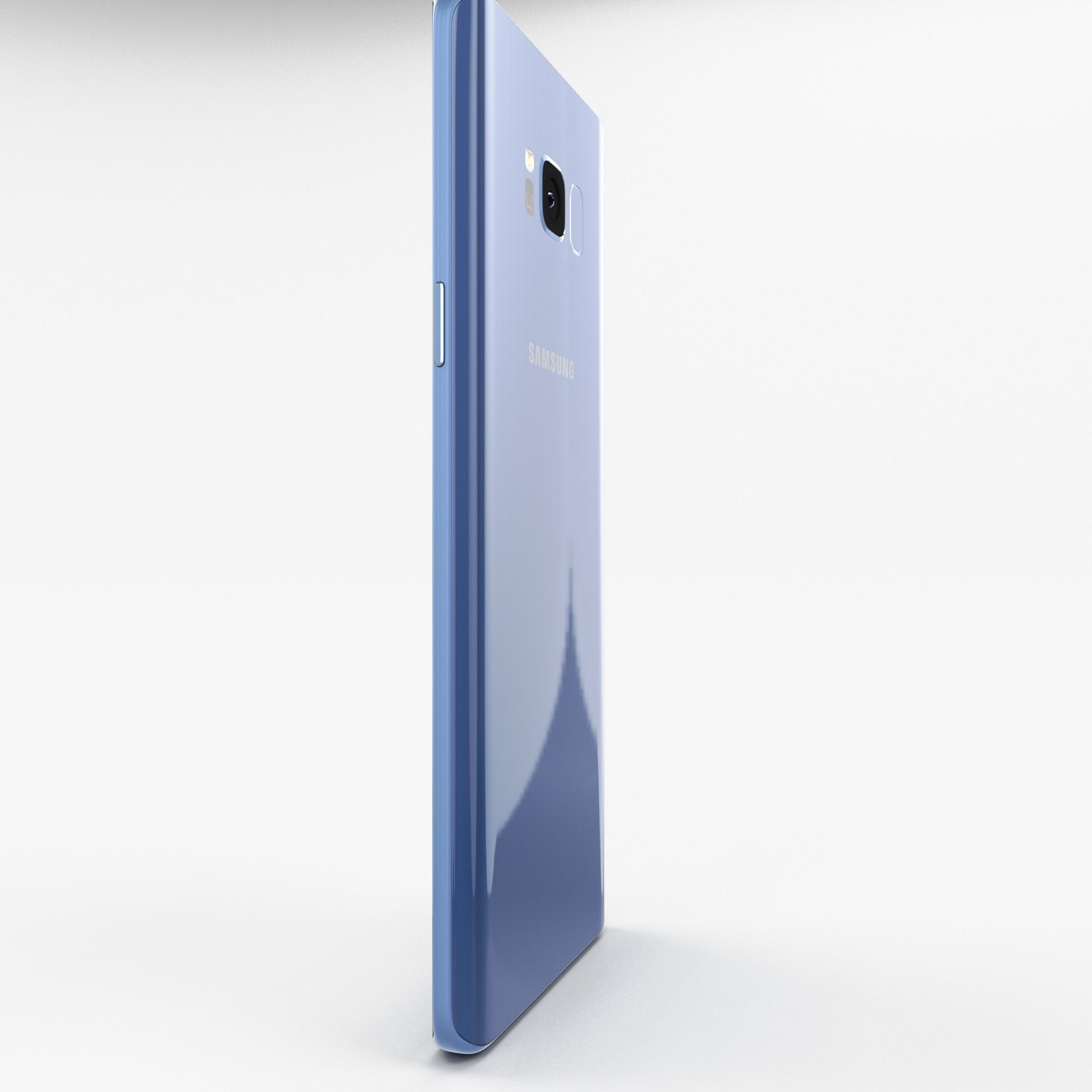 Samsung Galaxy S8 Plus Coral Blue Low-poly 3D model_2