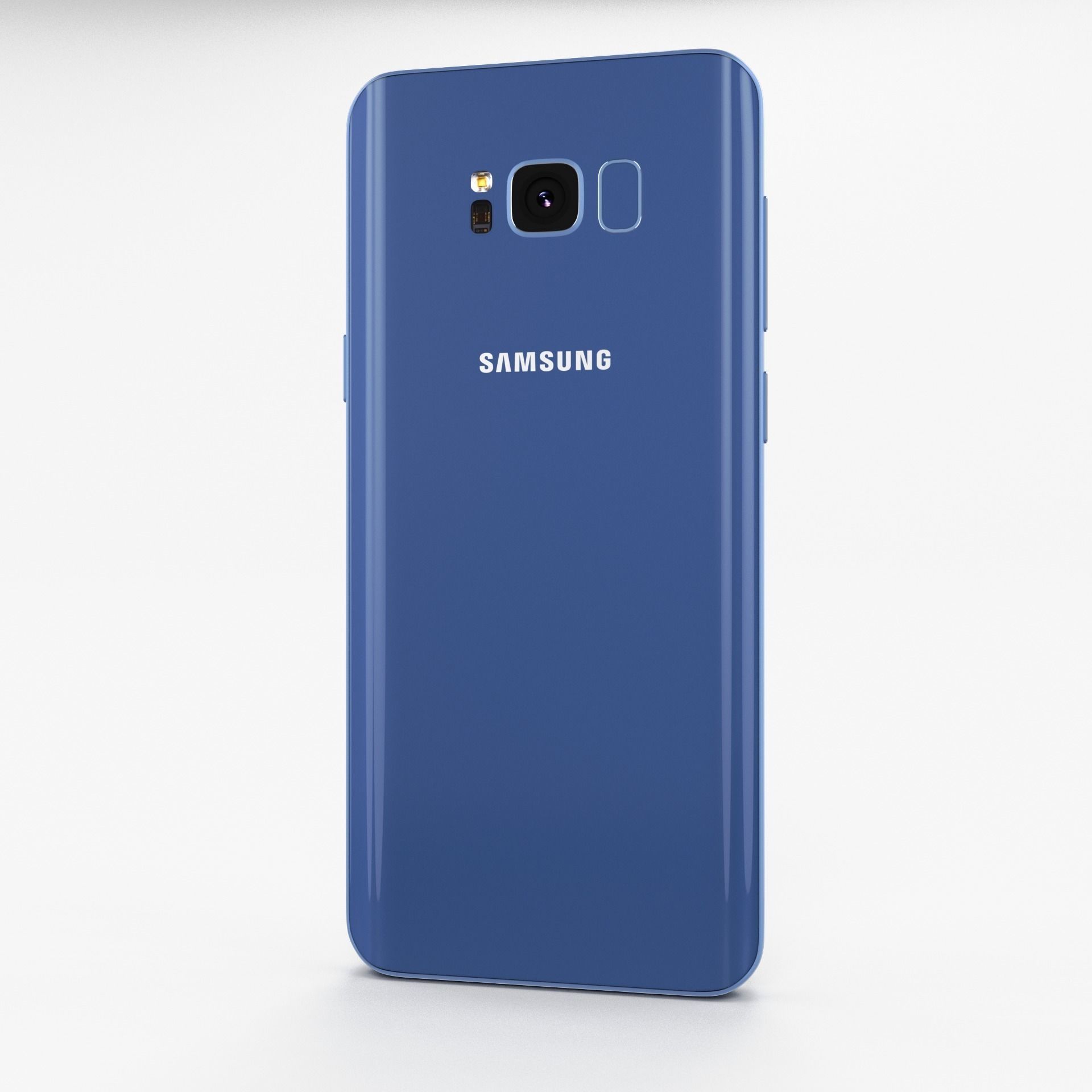 Samsung Galaxy S8 Plus Coral Blue Low-poly 3D model_1