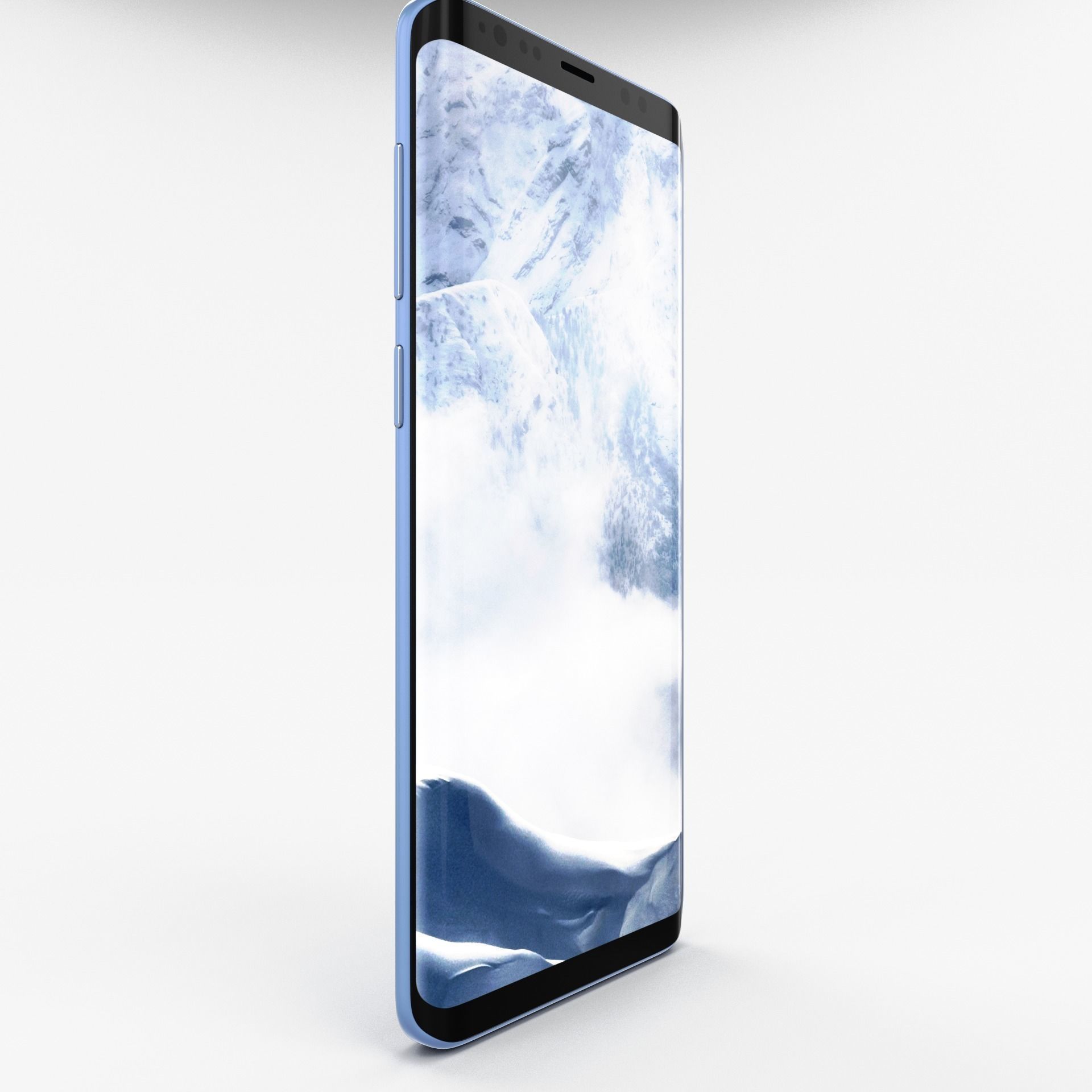 Samsung Galaxy S8 Plus Coral Blue Low-poly 3D model_6