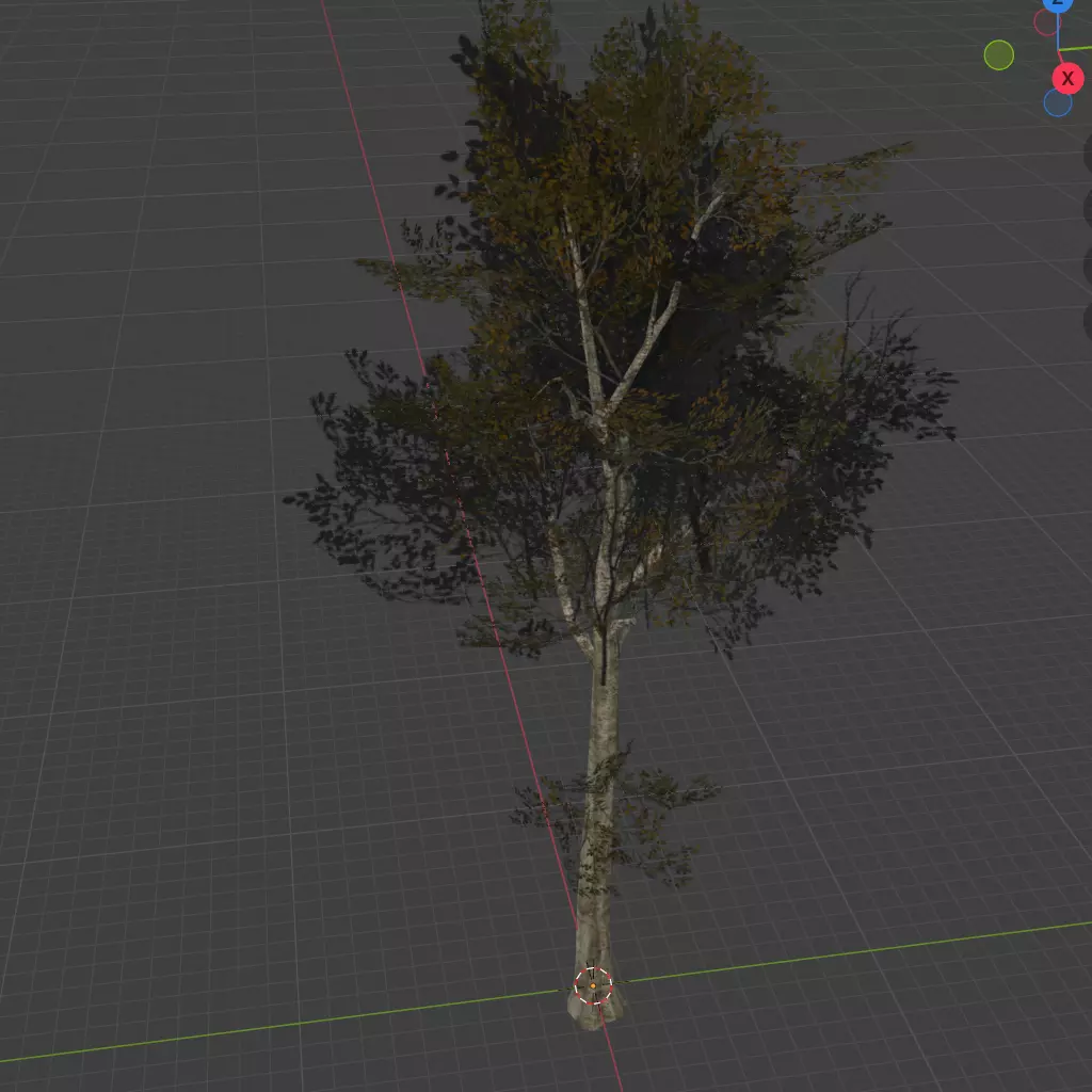 birch tree Low-poly 3D model