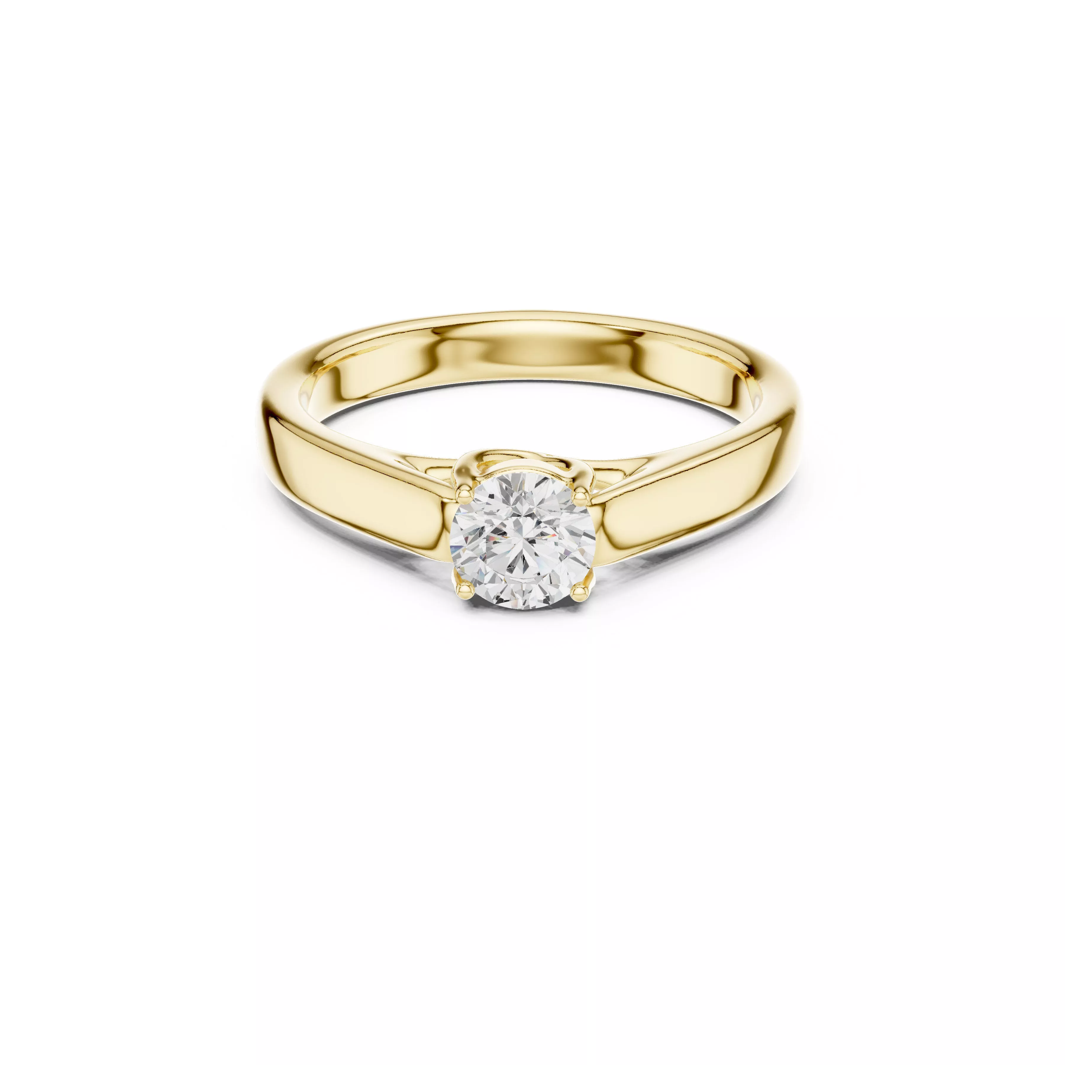 Premium Special Solitaire Diamond Anniversary Gold Ring CAD 3D print model