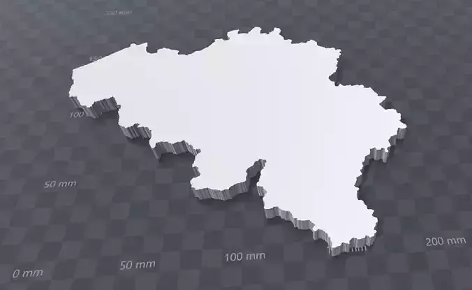 Belgium map of 3D print model