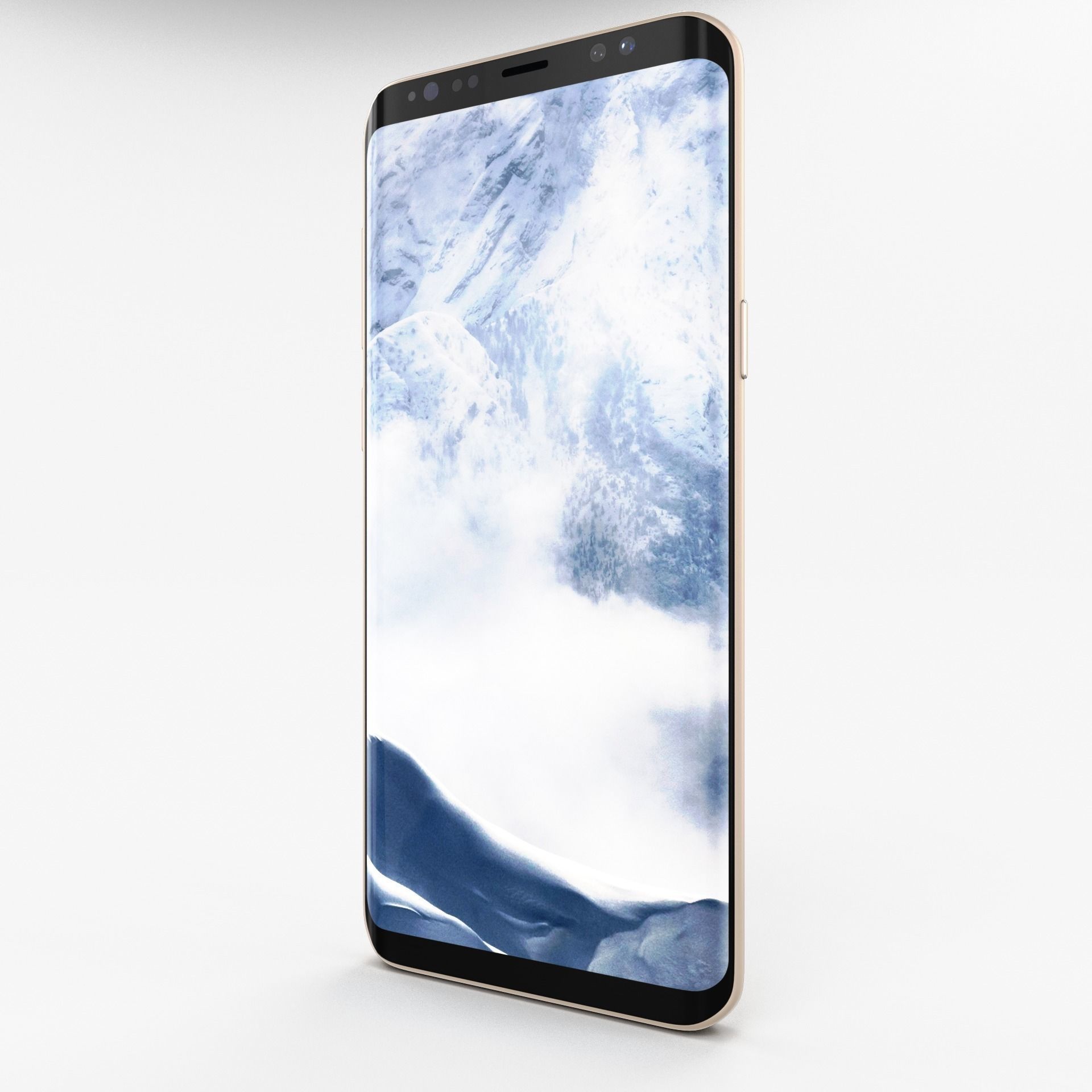 Samsung Galaxy S8 Plus Maple Gold Low-poly 3D model_6