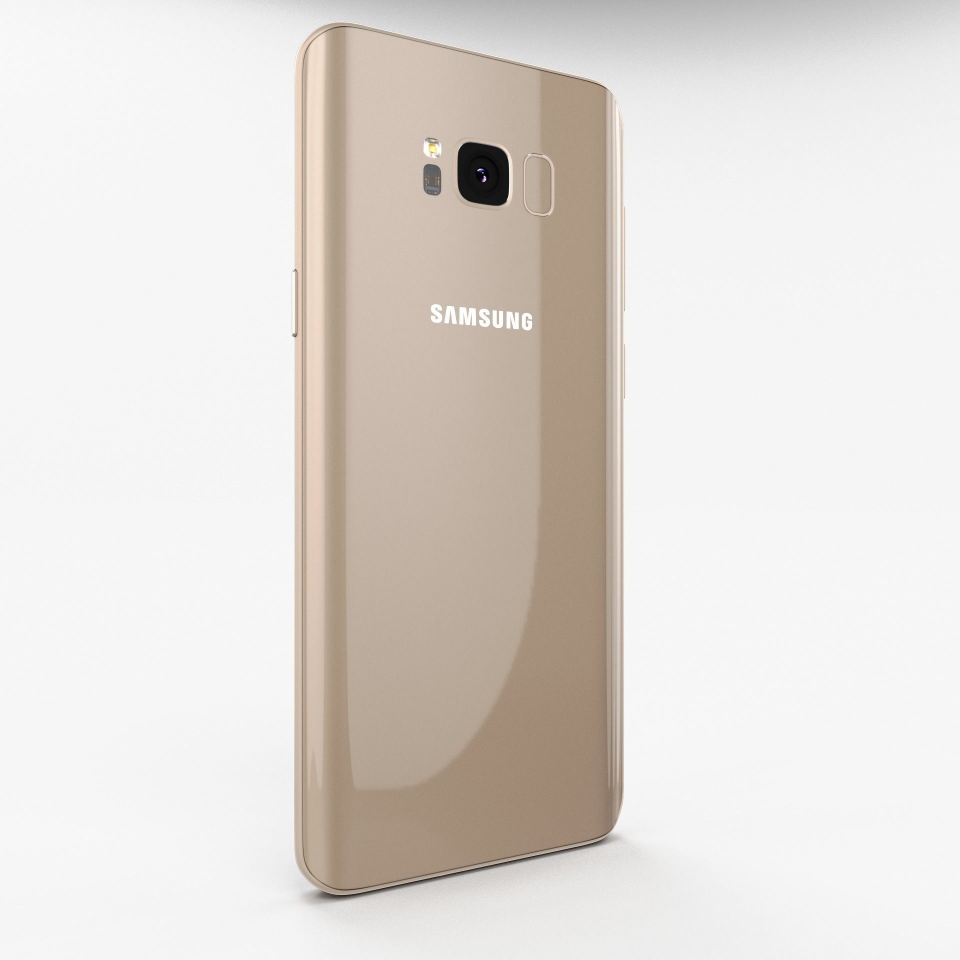 Samsung Galaxy S8 Plus Maple Gold Low-poly 3D model_10