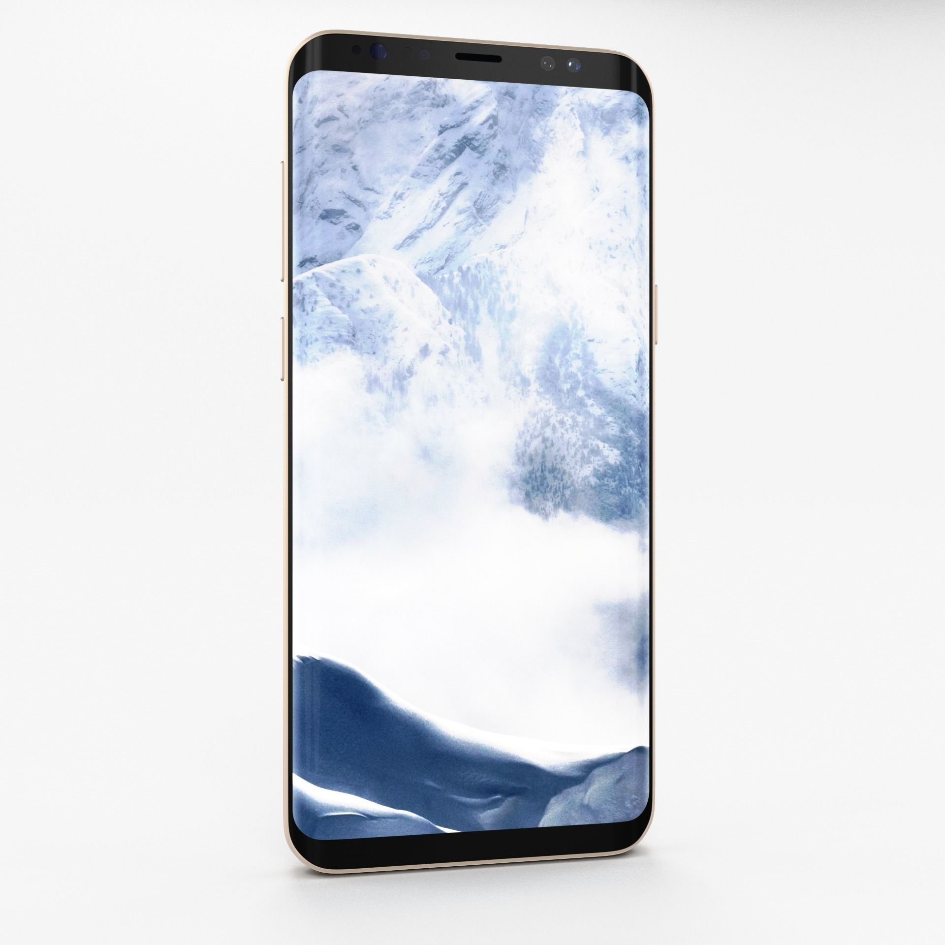 Samsung Galaxy S8 Plus Maple Gold Low-poly 3D model_3