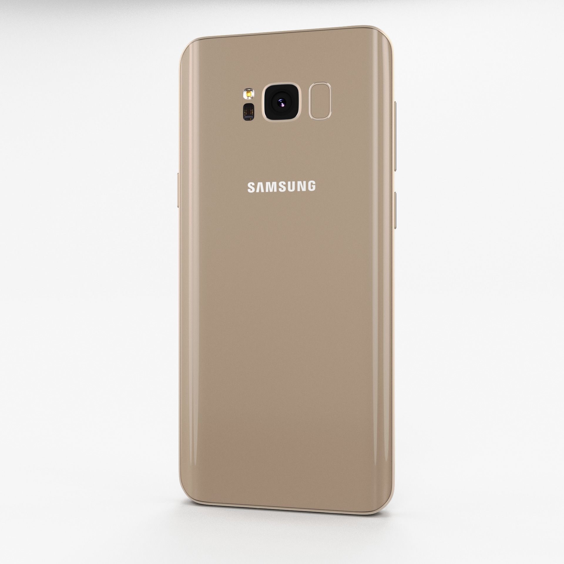 Samsung Galaxy S8 Plus Maple Gold Low-poly 3D model_9