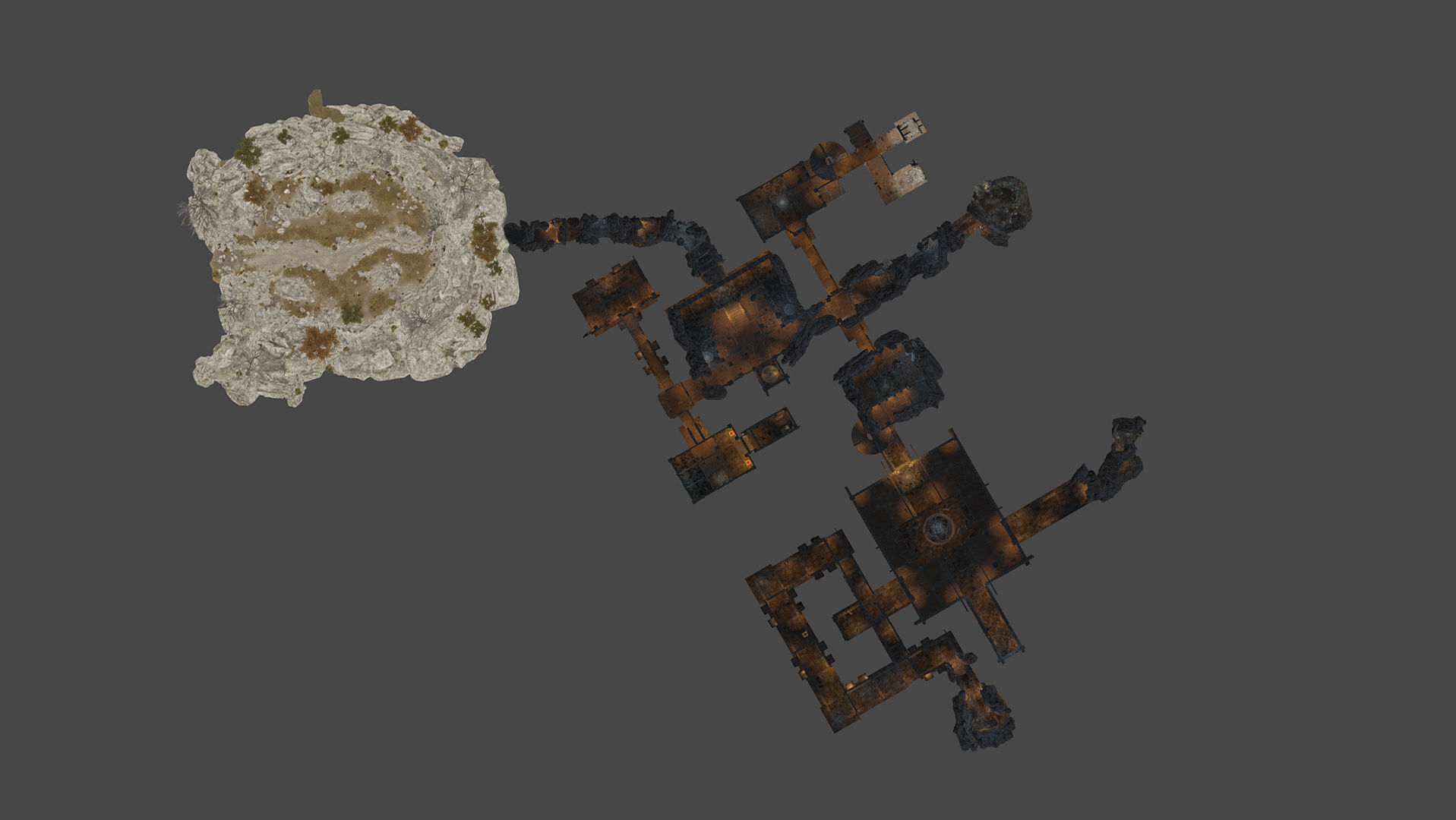 Modular Dungeon Catacombs - Mobile Low-poly 3D model_39