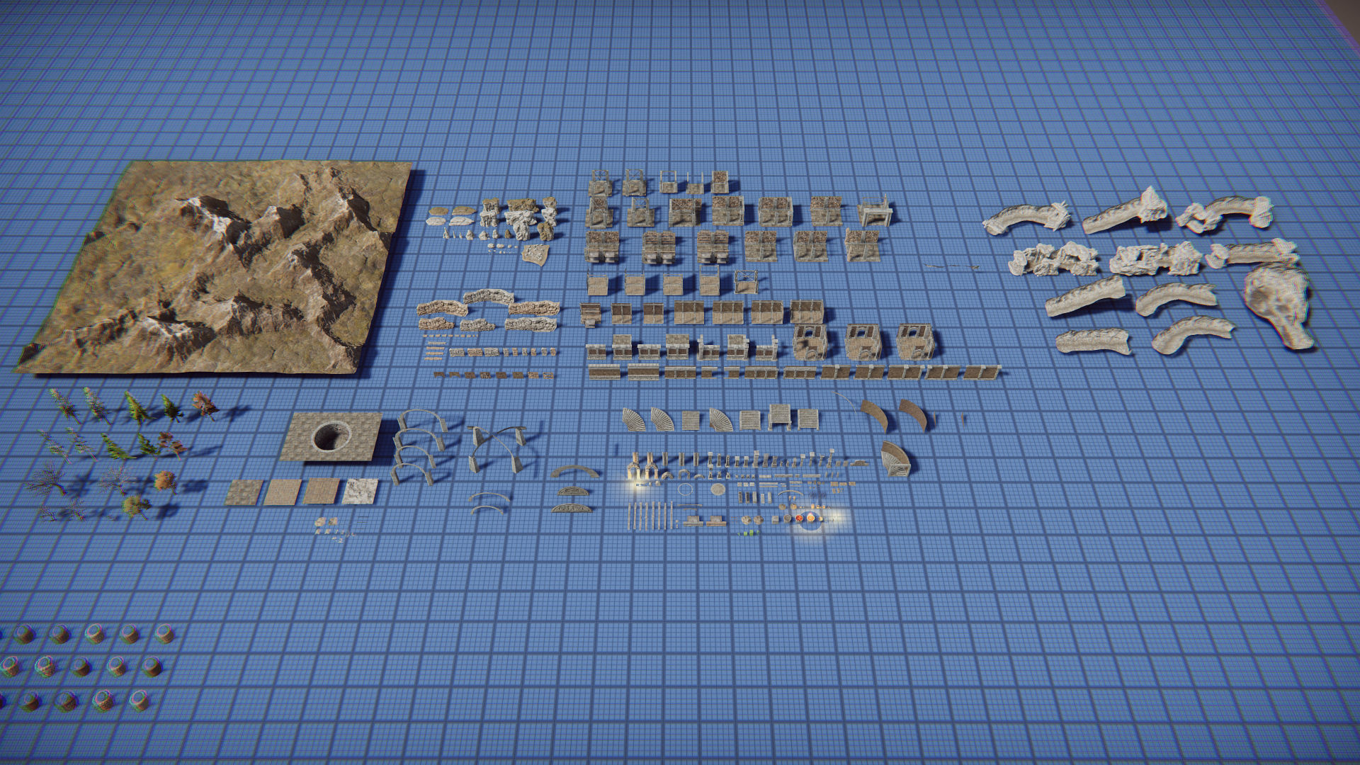 Modular Dungeon Catacombs - Mobile Low-poly 3D model_40