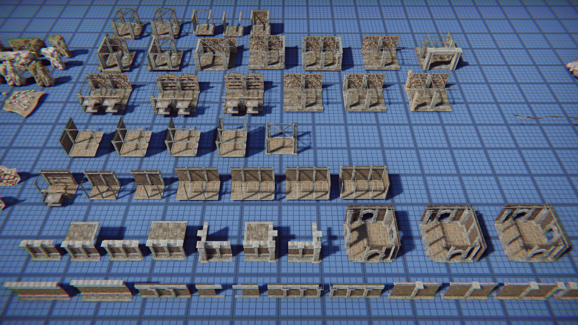 Modular Dungeon Catacombs - Mobile Low-poly 3D model_44