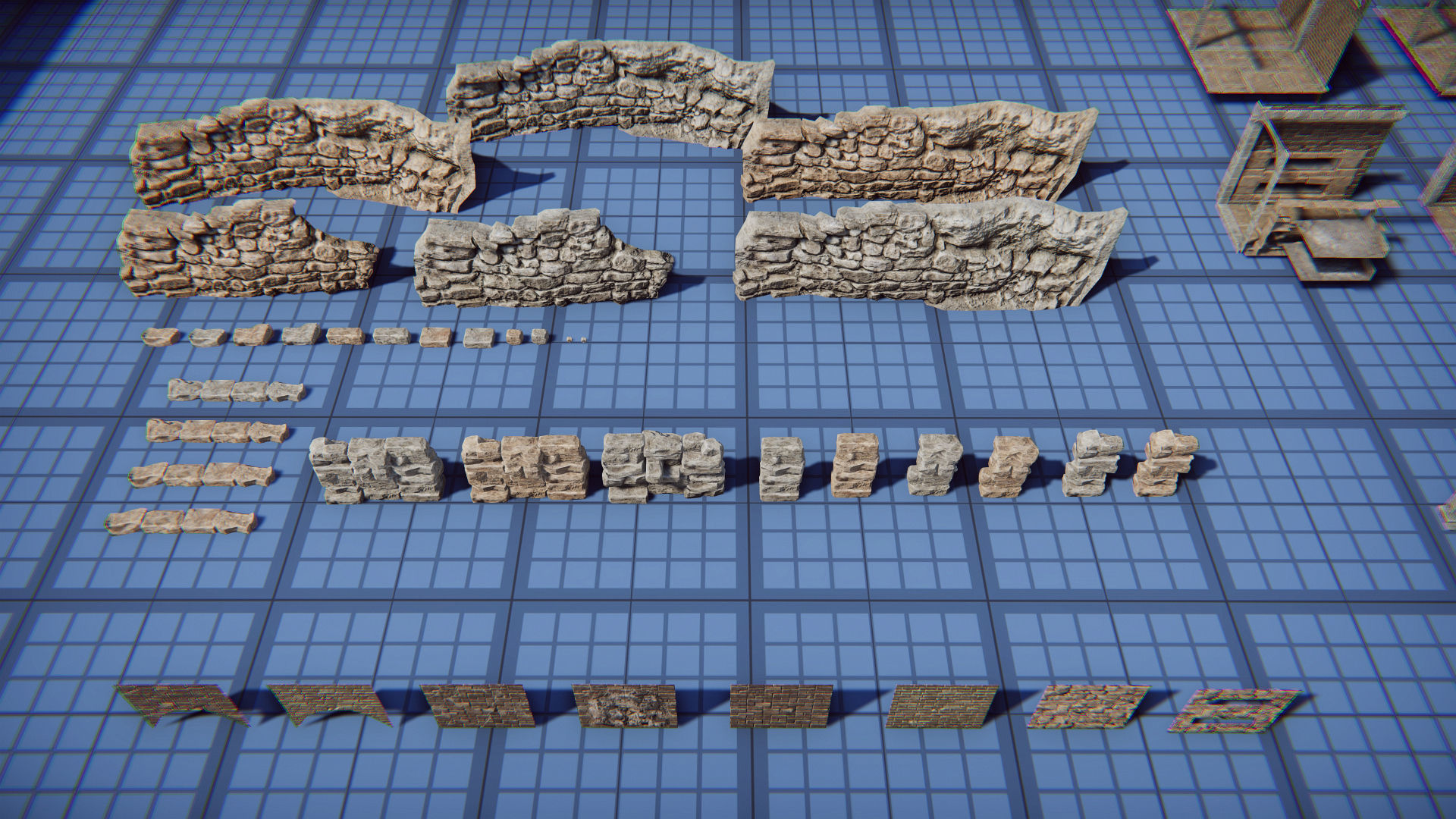 Modular Dungeon Catacombs - Mobile Low-poly 3D model_43