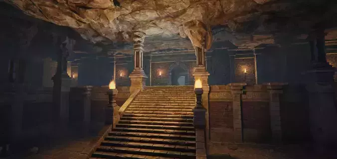 Modular Dungeon Catacombs - Mobile Low-poly 3D model