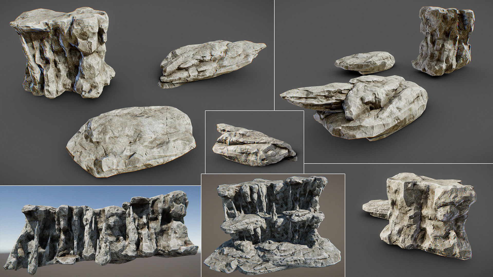 Modular Dungeon Catacombs - Mobile Low-poly 3D model_37