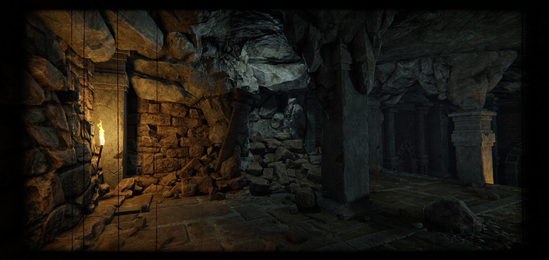 Modular Dungeon Catacombs - Mobile Low-poly 3D model_29