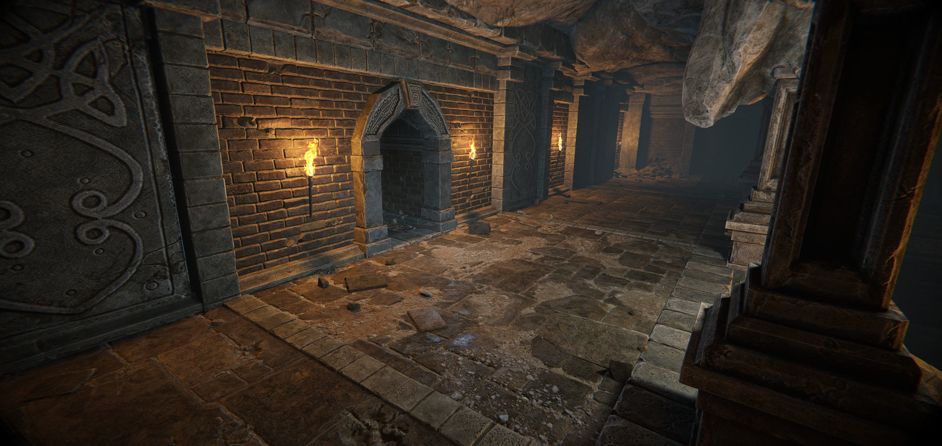 Modular Dungeon Catacombs - Mobile Low-poly 3D model_14