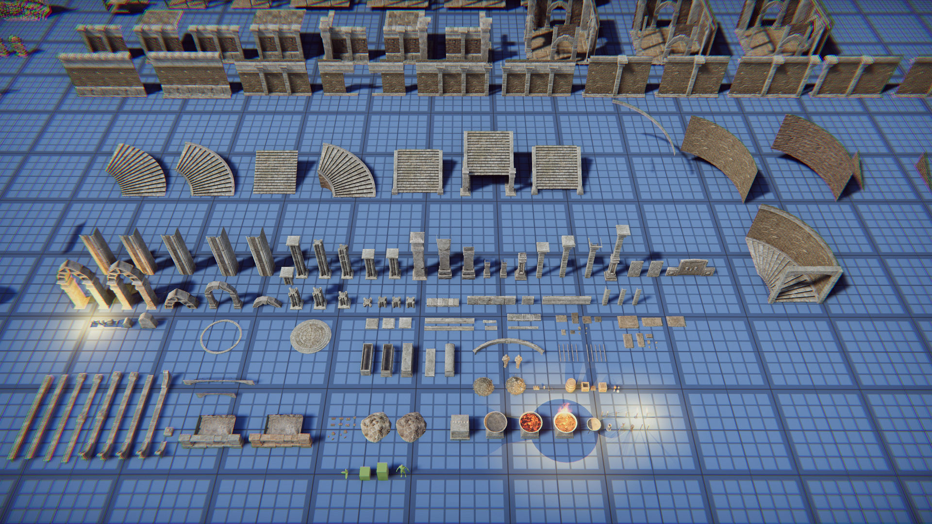 Modular Dungeon Catacombs - Mobile Low-poly 3D model_41