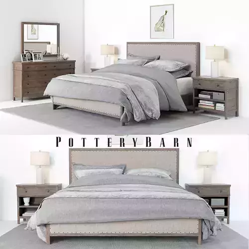 Pottery Barn Toulouse Bedroom set 3D model