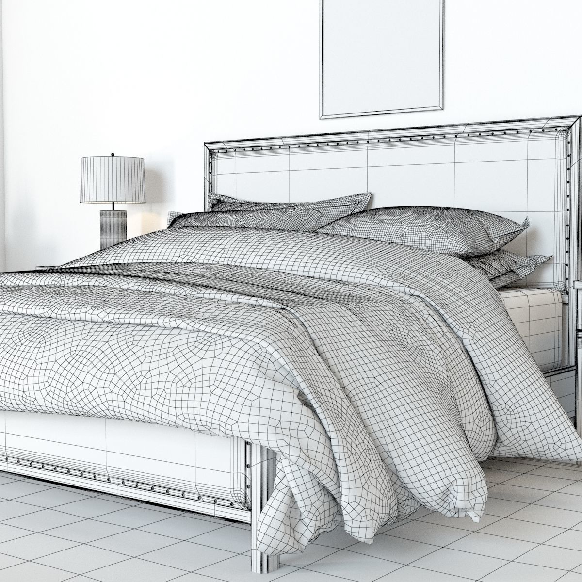 Pottery Barn Toulouse Bedroom set 3D model_2