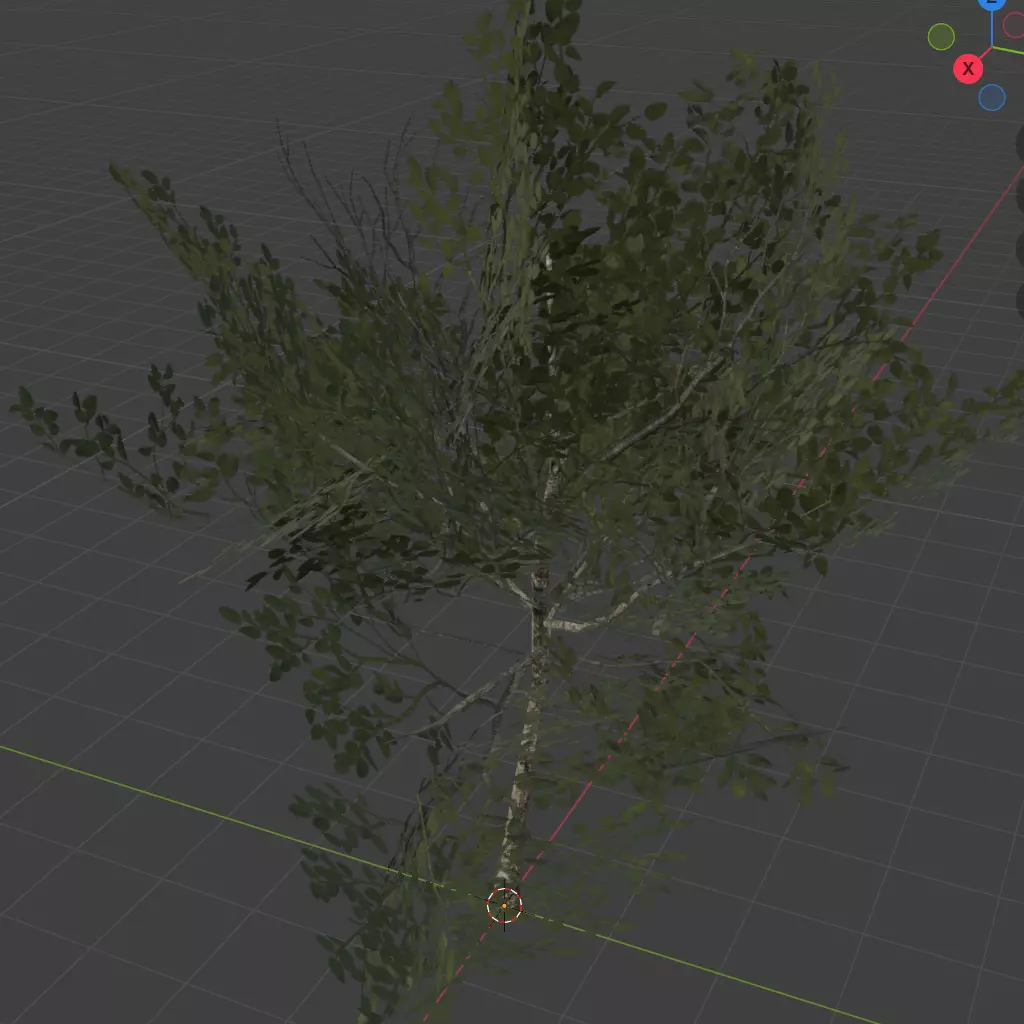 birch tree Low-poly 3D model