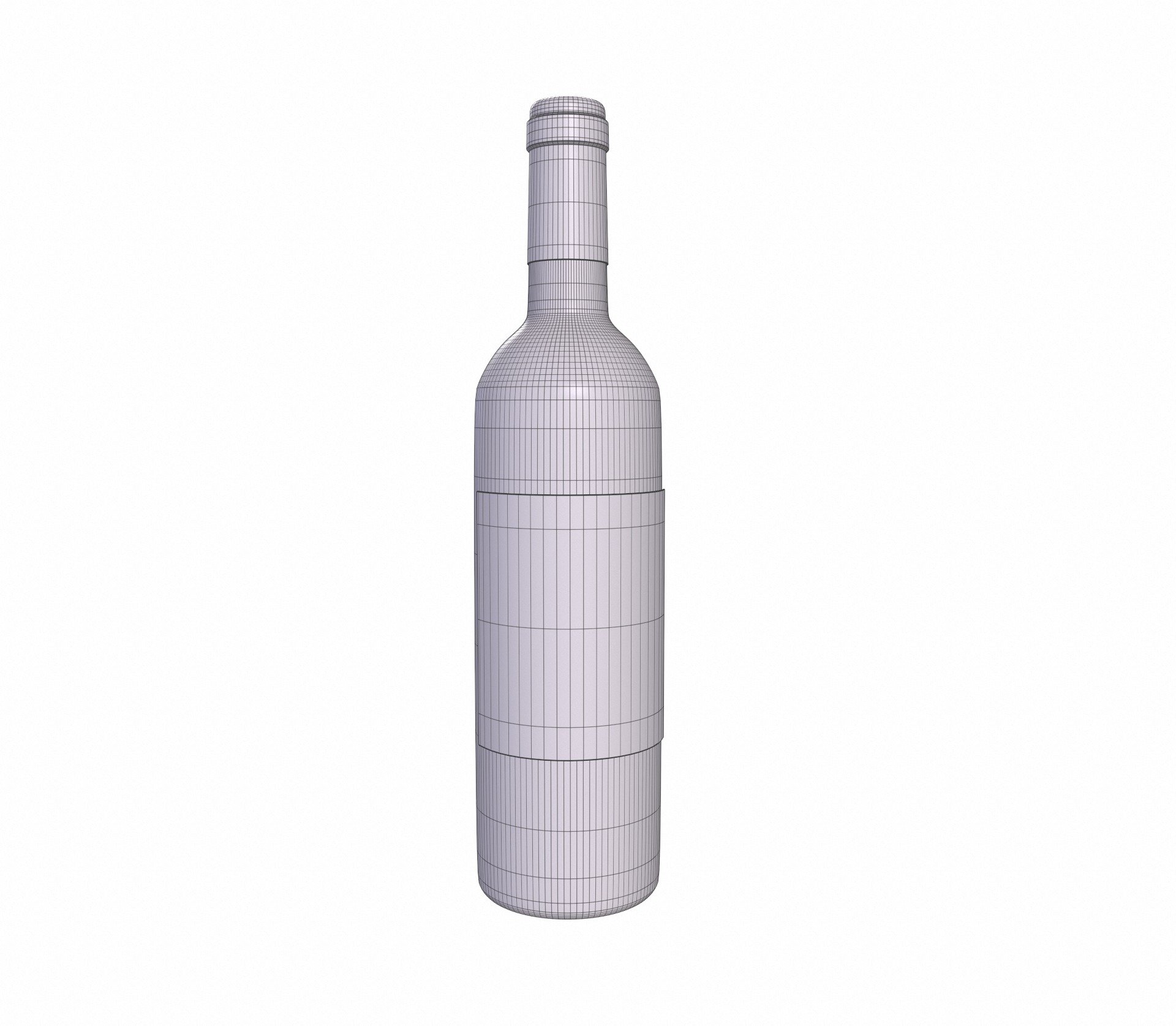 Red wine bottle 3D model_12