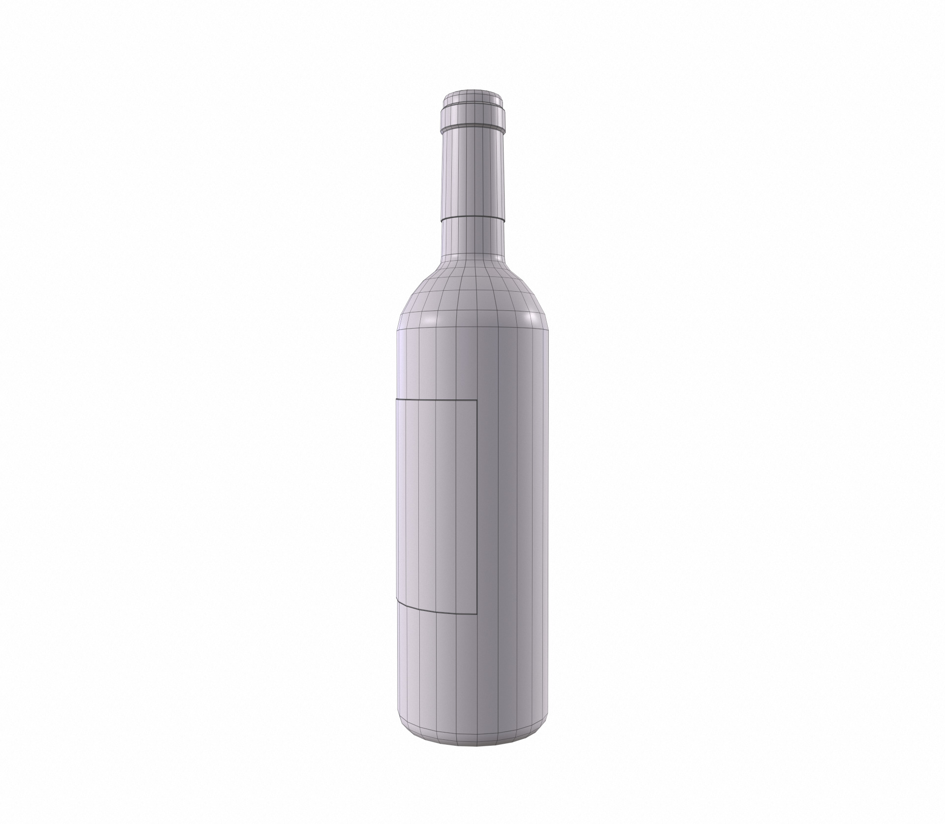 Red wine bottle 3D model_6