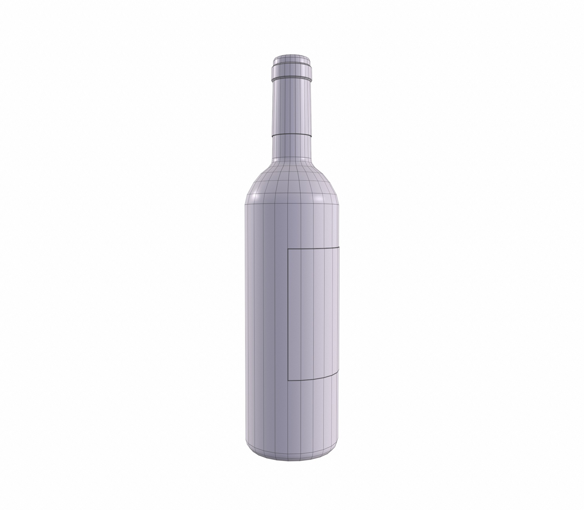 Red wine bottle 3D model_8