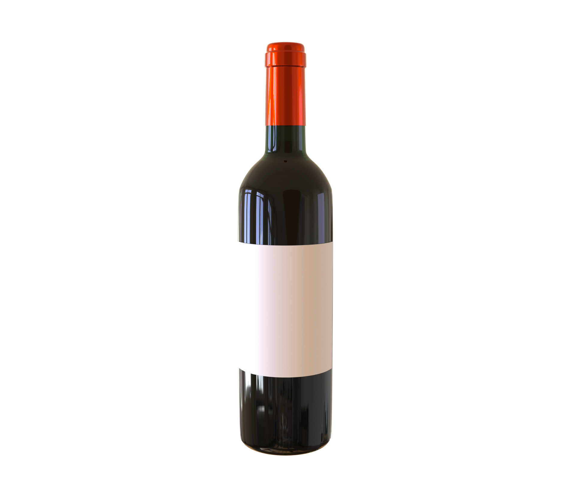 Red wine bottle 3D model_3