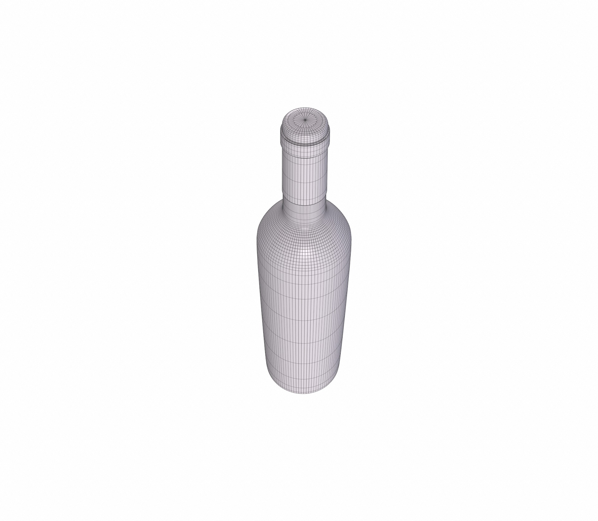Red wine bottle 3D model_14