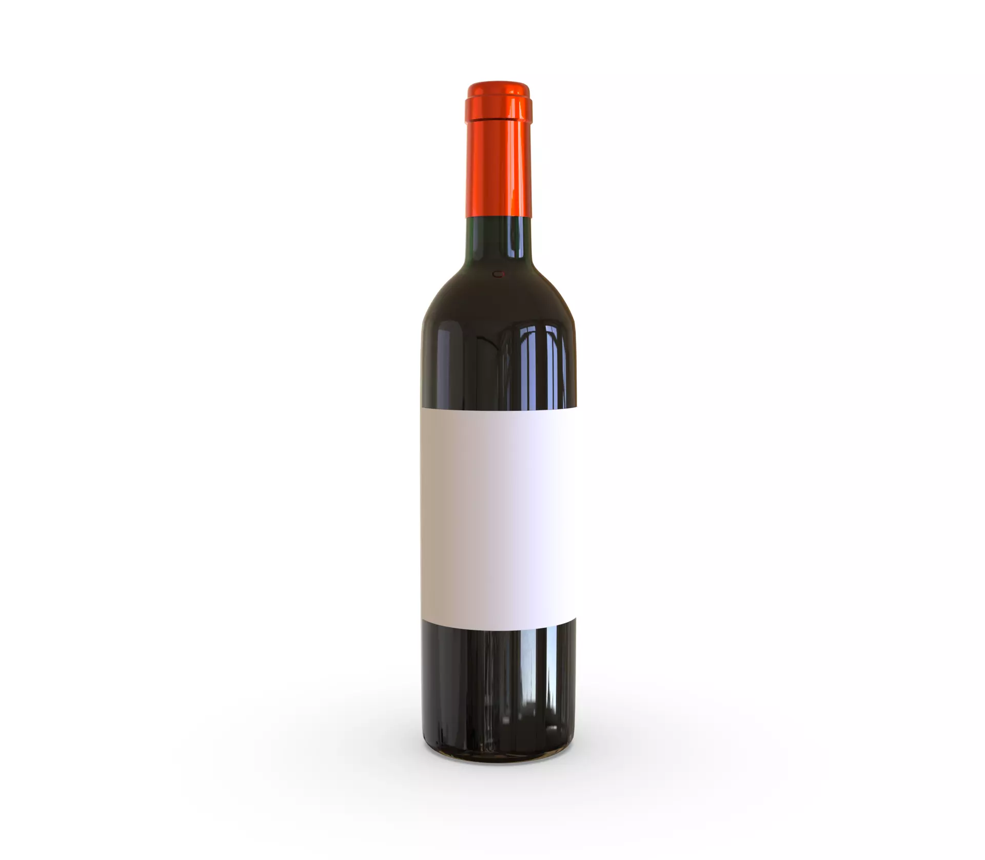 Red wine bottle 3D model_0