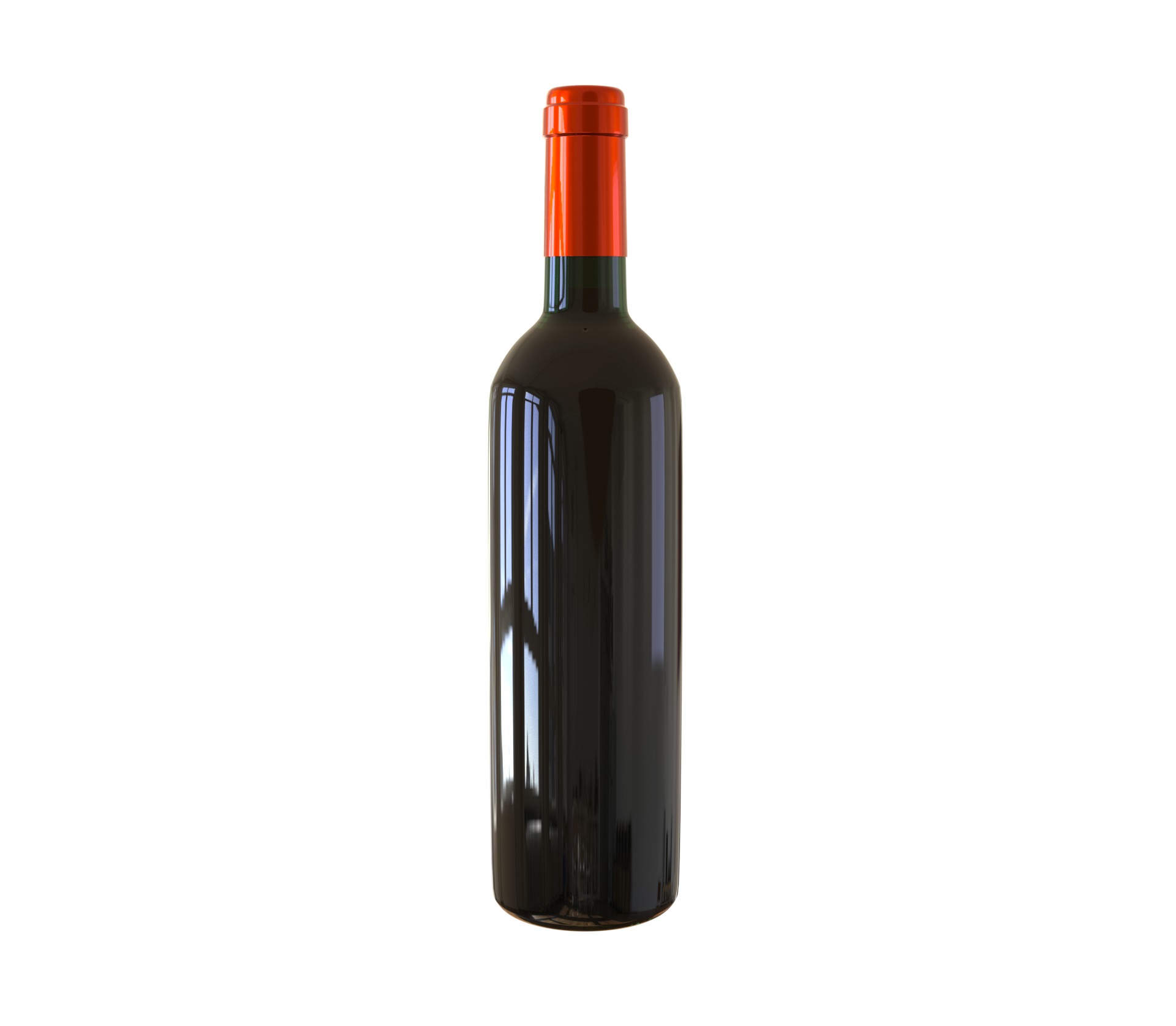 Red wine bottle 3D model_1